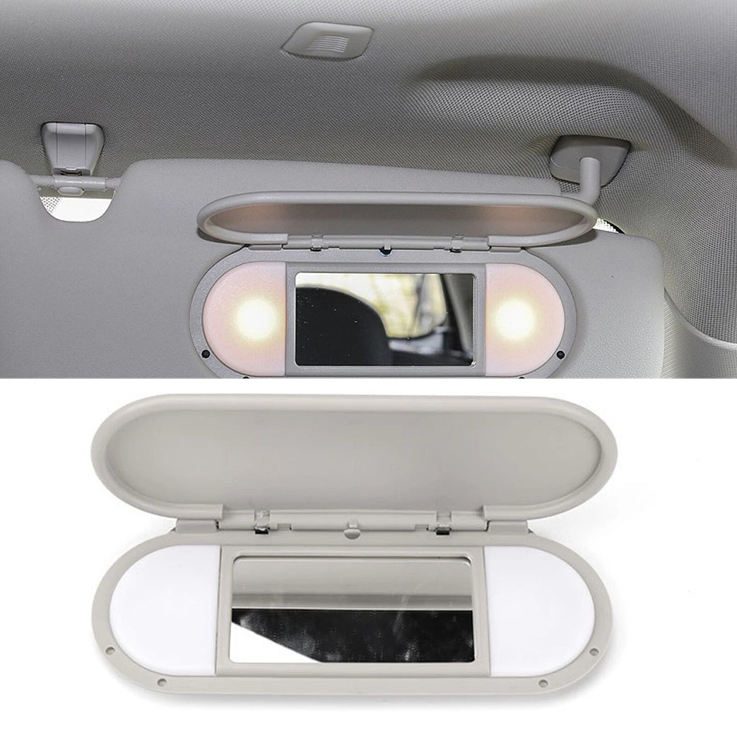 1 x Gray Sun Visor Mirror Cover for MINI Cooper F55 F56 F60 (2015-2022)