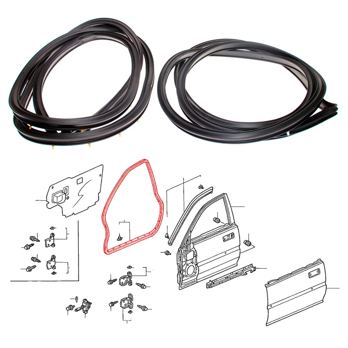 FRT Door Weatherstrip Rubber Seal for Honda City 3rd Gen Type Z 4D 1996-2002