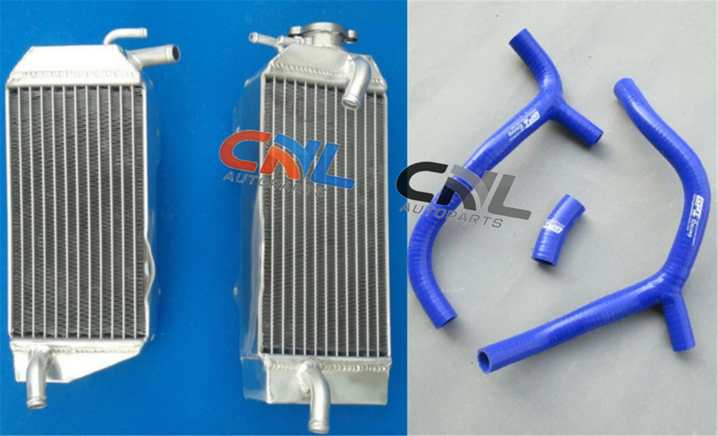 Aluminum Radiator + Blue Silicone Hoses for Honda CRF450R (2009-2012)