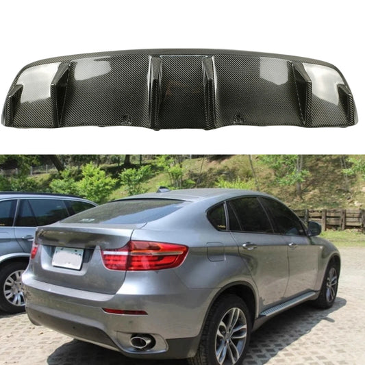 1 x Black Carbon Fiber Rear Bumper Diffuser for BMW E71 X6 (2008-2015)