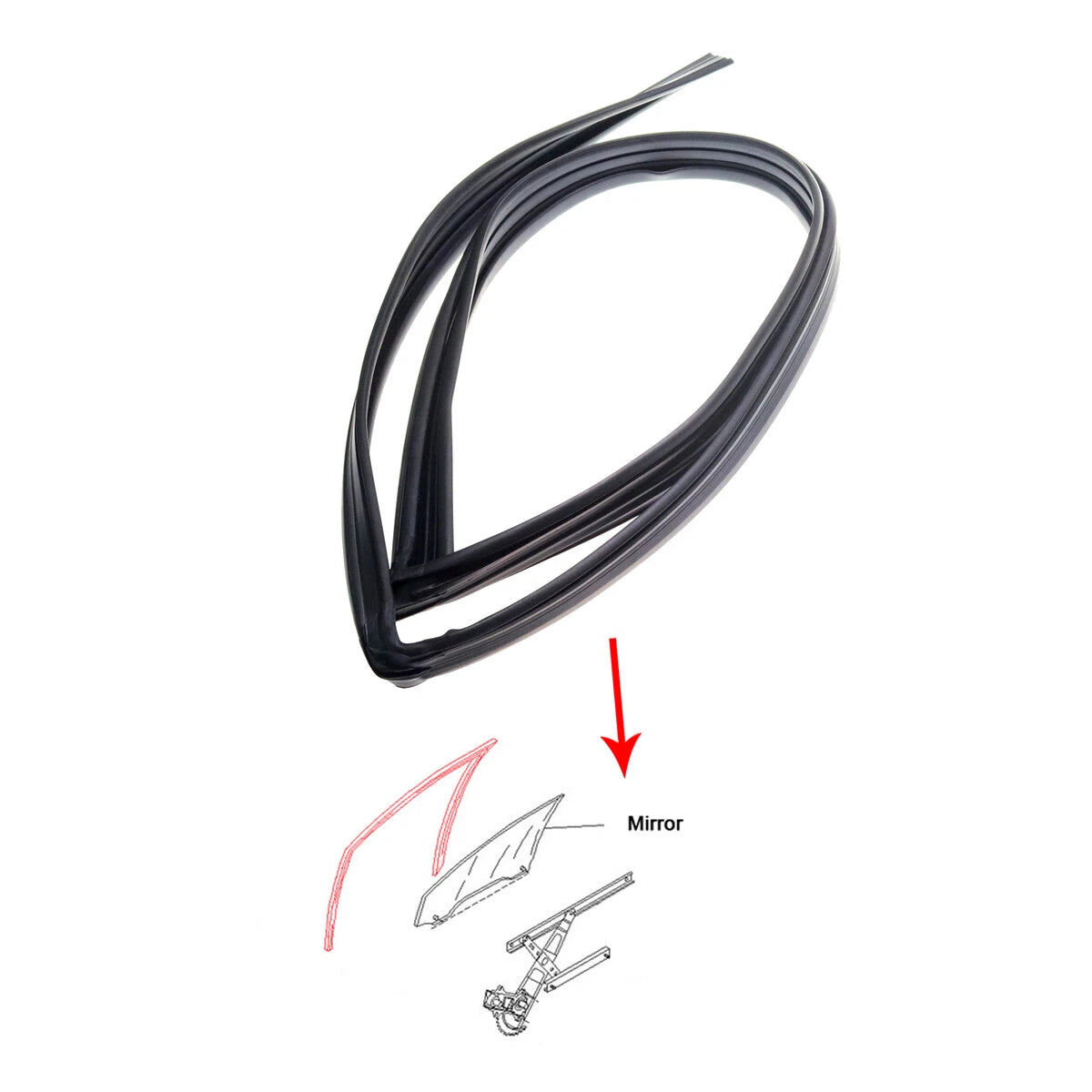 Front Glass Run Channel Seal for Mitsubishi Lancer Libero Cargo 1992-2003