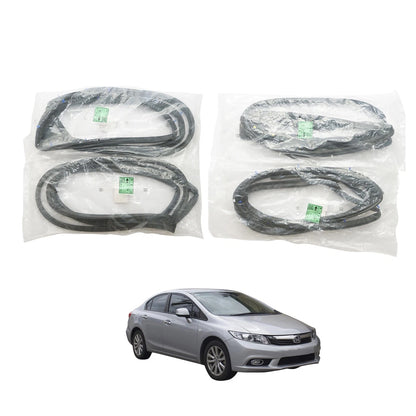 Front Rear Door Weatherstrip Rubber for Honda Civic 4D 2012-2015