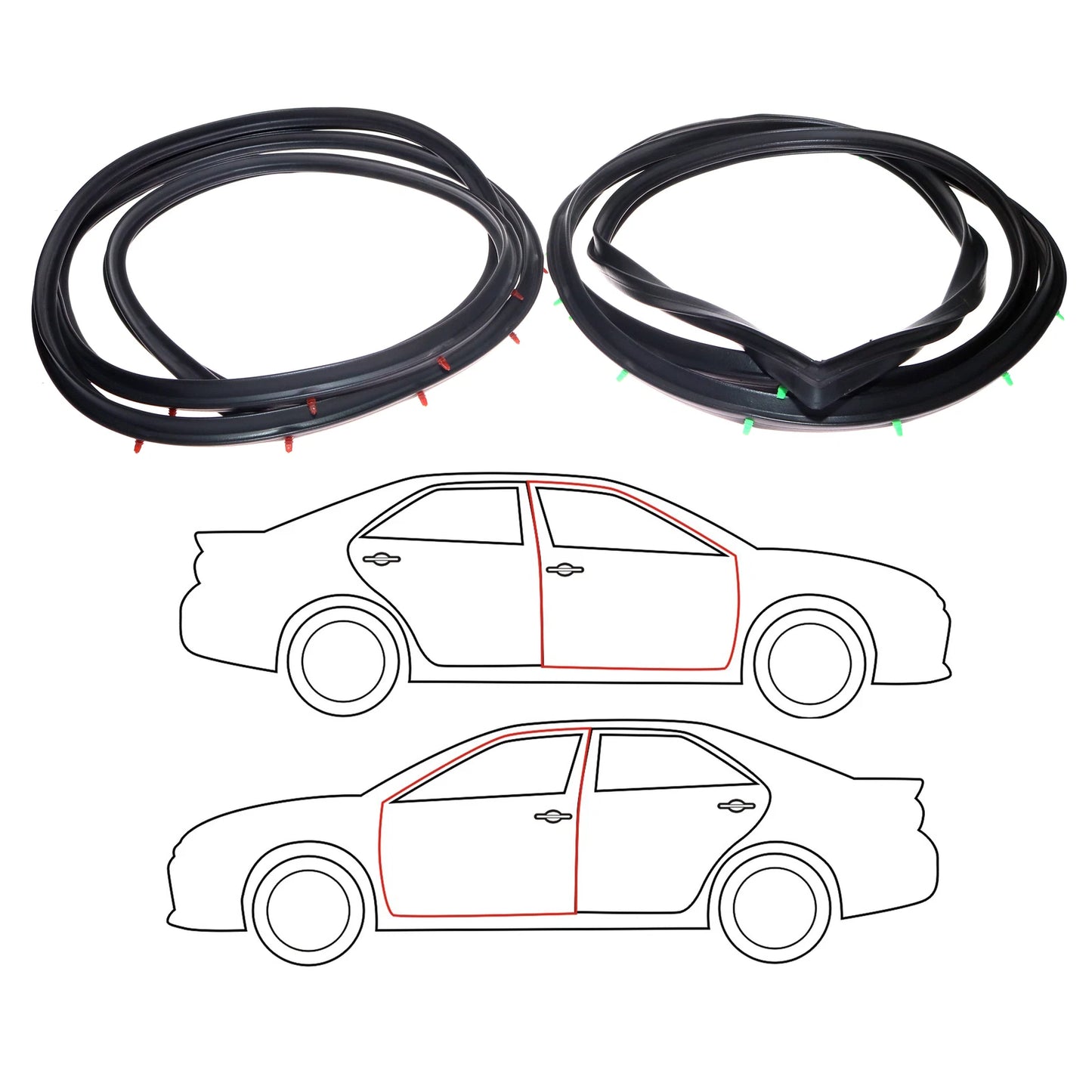 Front Door Weatherstrip x2 for Toyota Crown SE S60 MS60 MS64 MS65 1967-1971
