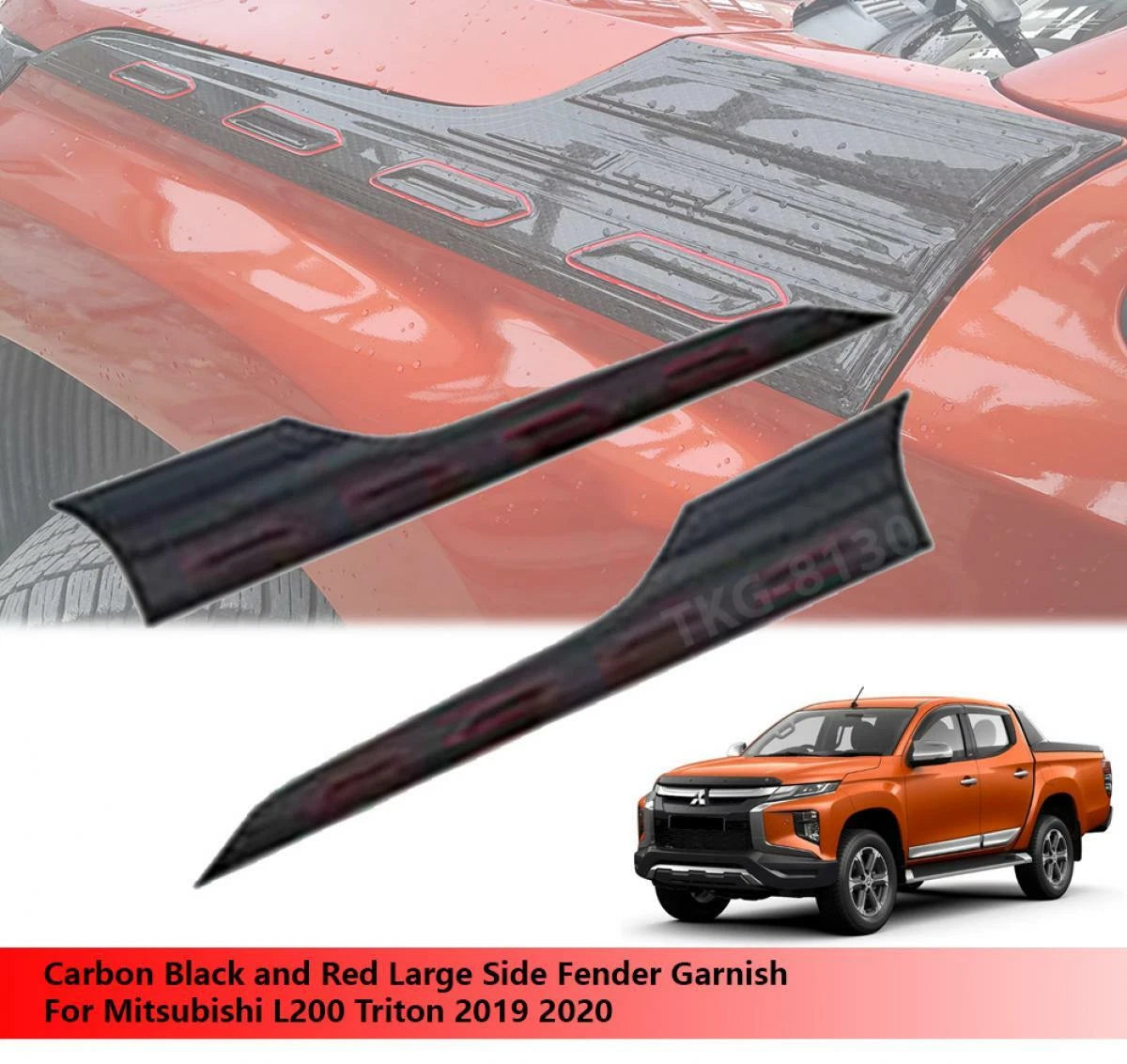 Carbon Black Side Wing Air Vent Covers for Mitsubishi L200 Triton (201 ...