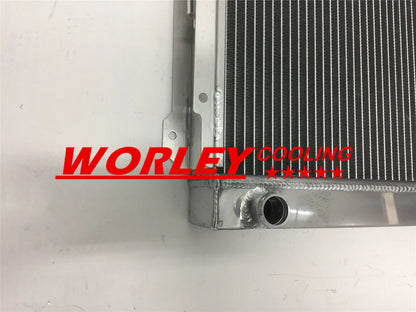 Aluminum Radiator + Fan + Blue Hoses for Datsun 1200 (1970-1976)