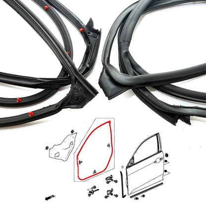 Front Rear Door Weatherstrip for Honda Civic 2017-2021