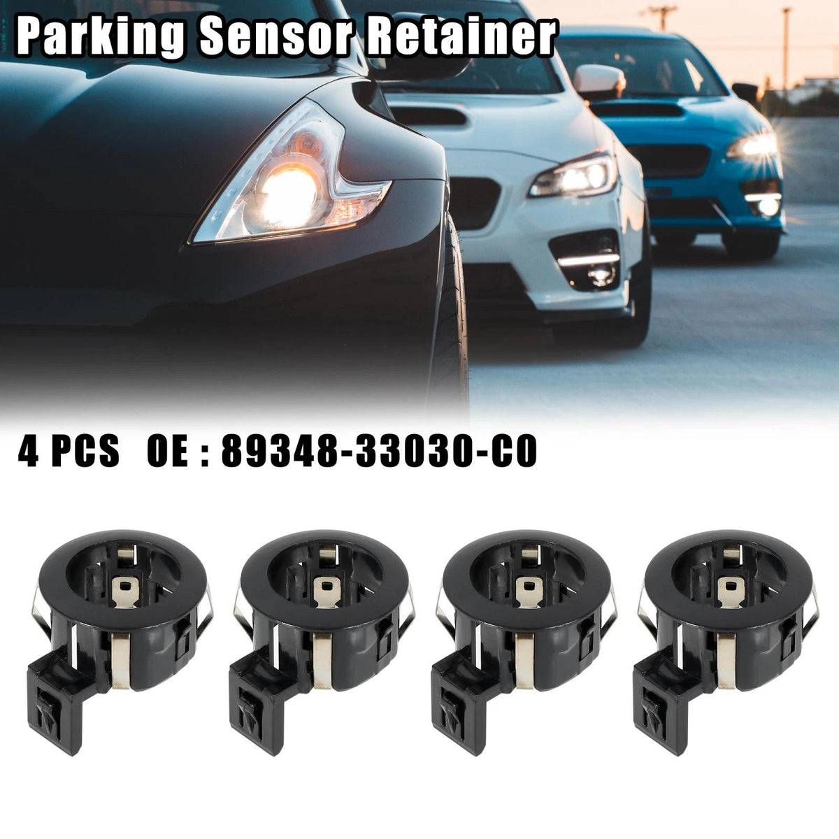 4 x Black Car Rear Bumper Parking Sensor Retainers for Toyota (2016-20 ...