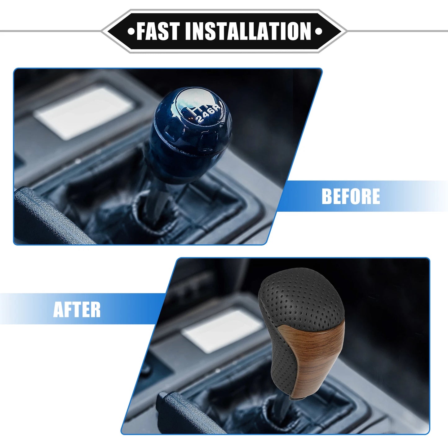 Automatic Gear Shift Knob for Toyota Highlander 2014-2019 Black Yellow