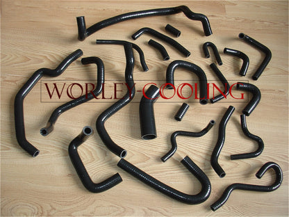Aluminum Radiator + Black Silicone Hose + Shroud for Silvia S13 (1988-1994)