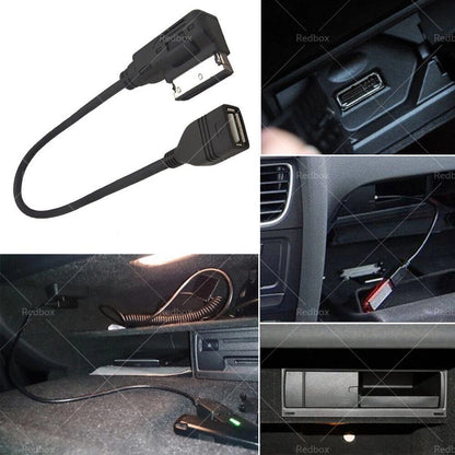 AUX MP3 Cable Adapter for Audi Q3 Q5 Q7 R8 A3 A4 A5 A6 (2008-2023)