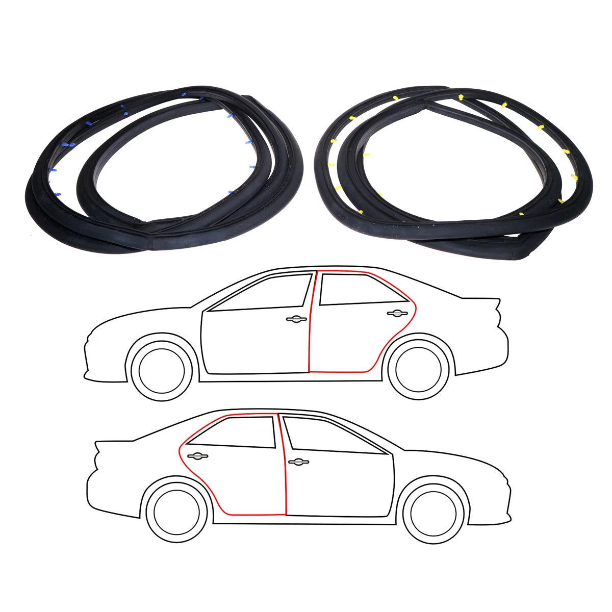 Rear Door Weatherstrip x2 for Toyota Corona Liftback 1978-1982