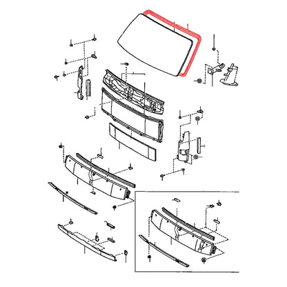 Front Windshield Weatherstrip for Toyota Dyna 150 1995-2001