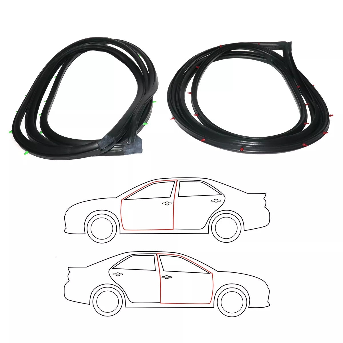 Front Door Weatherstrip x2 for Suzuki Vitara Sidekick 1998-2005