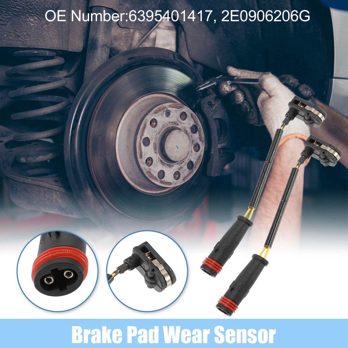 2 x Front Rear Disc Brake Pad Wear Sensors for Mercedes-Benz Sprinter ...