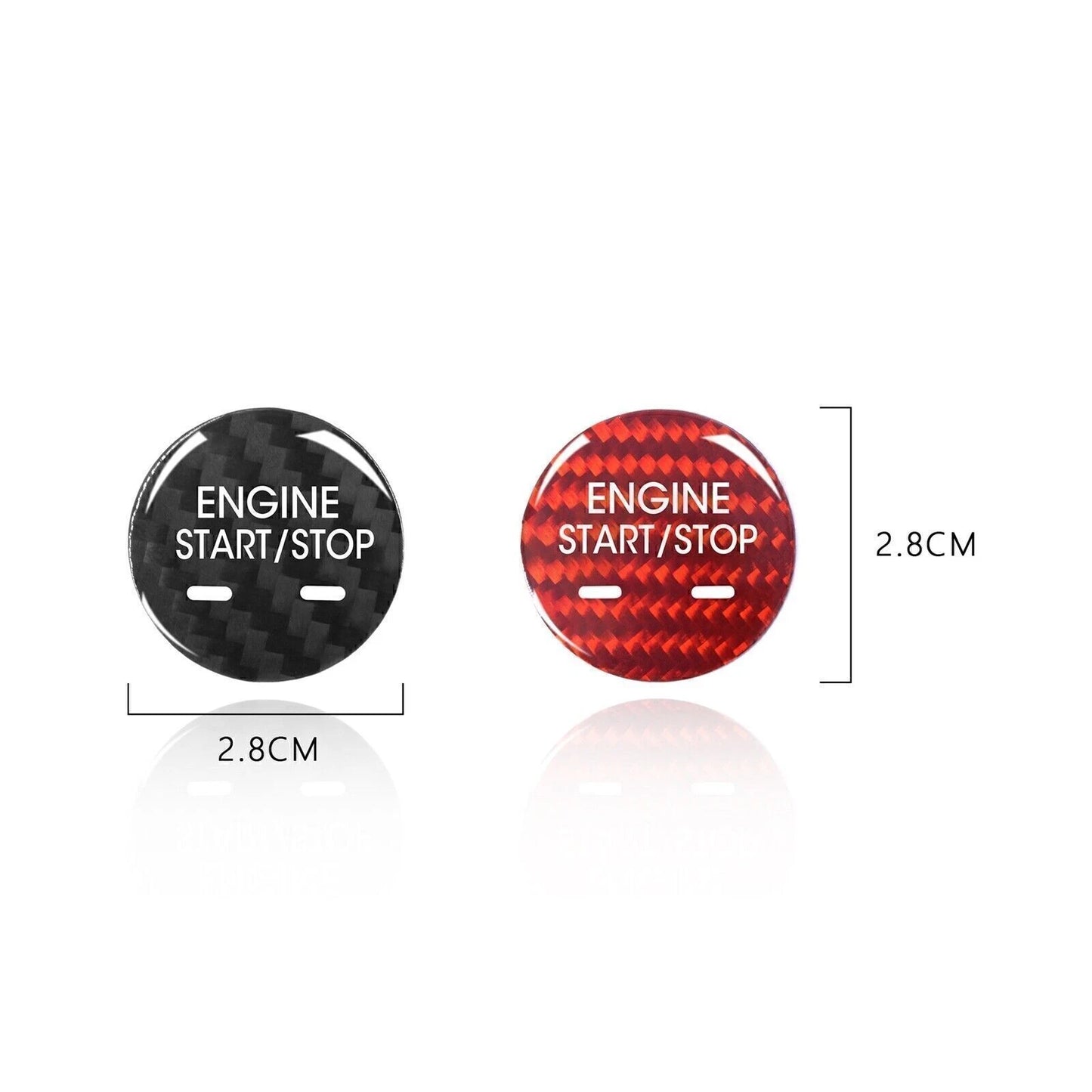 1 x Red Carbon Fiber Engine Start Stop Button Trim for Cadillac XTS (2013-2019)