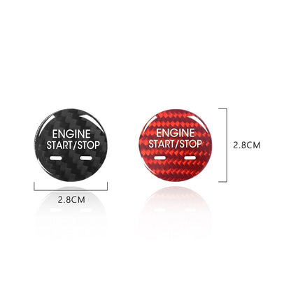 1 x Red Carbon Fiber Engine Start Stop Button Trim for Cadillac XTS (2013-2019)