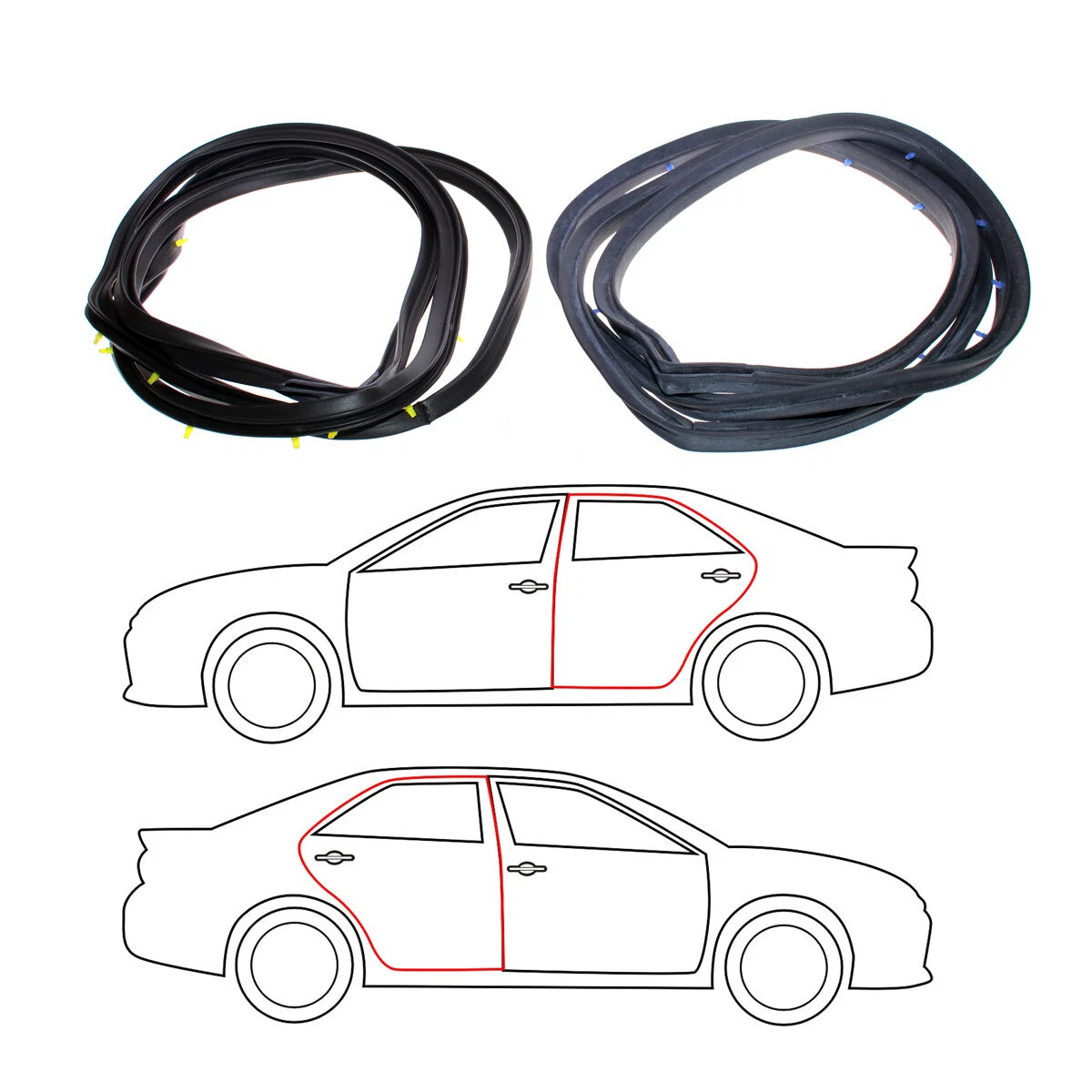 Rear Door Weatherstrip for Mazda Familia 323 GLC Sedan 1980-1985