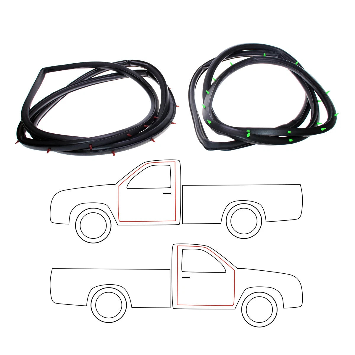 Door Weatherstrip Rubber x2 for Mitsubishi Triton Forte L200