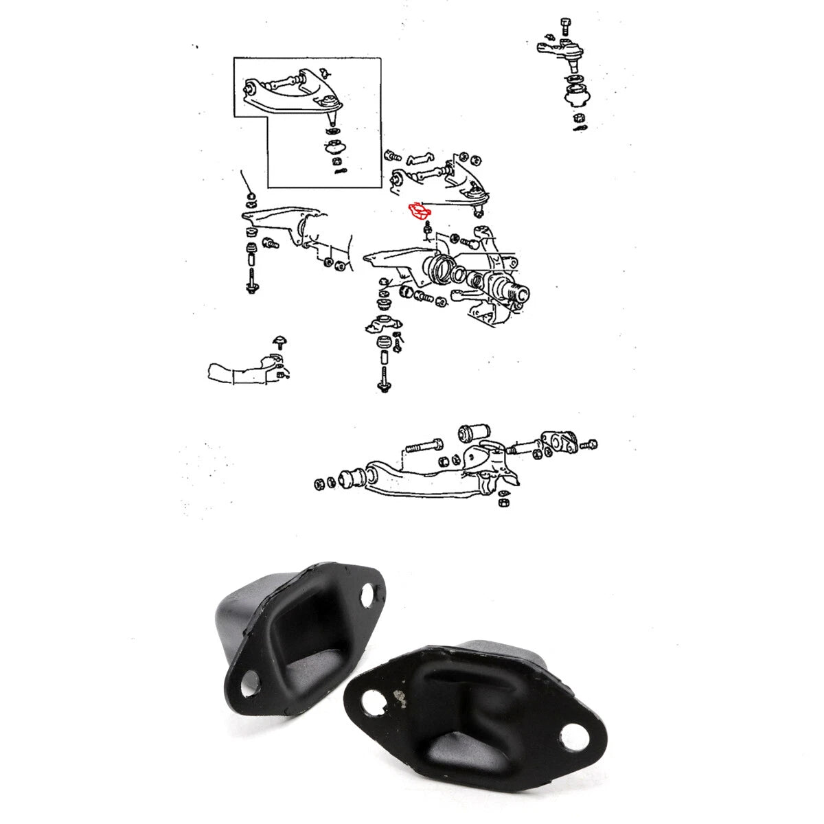 Upper Front Spring Bumper for Mitsubishi Triton Colt L200 1986-1996