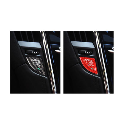 1 x Black Carbon Fiber Engine Start Stop Button Cover for Cadillac ATS (2013-2019)