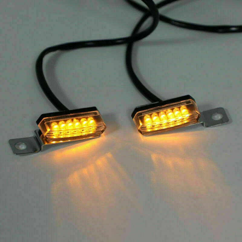 1 Pair Universal Front Turn Signal Lights for Motorcycle (Chrome)