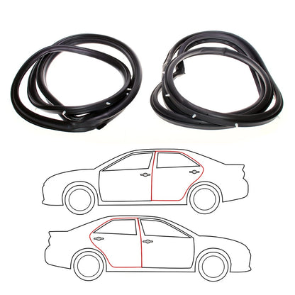 Rear Door Weatherstrip x2 for Mitsubishi Mirage Lancer Colt 4DR 1991-1995