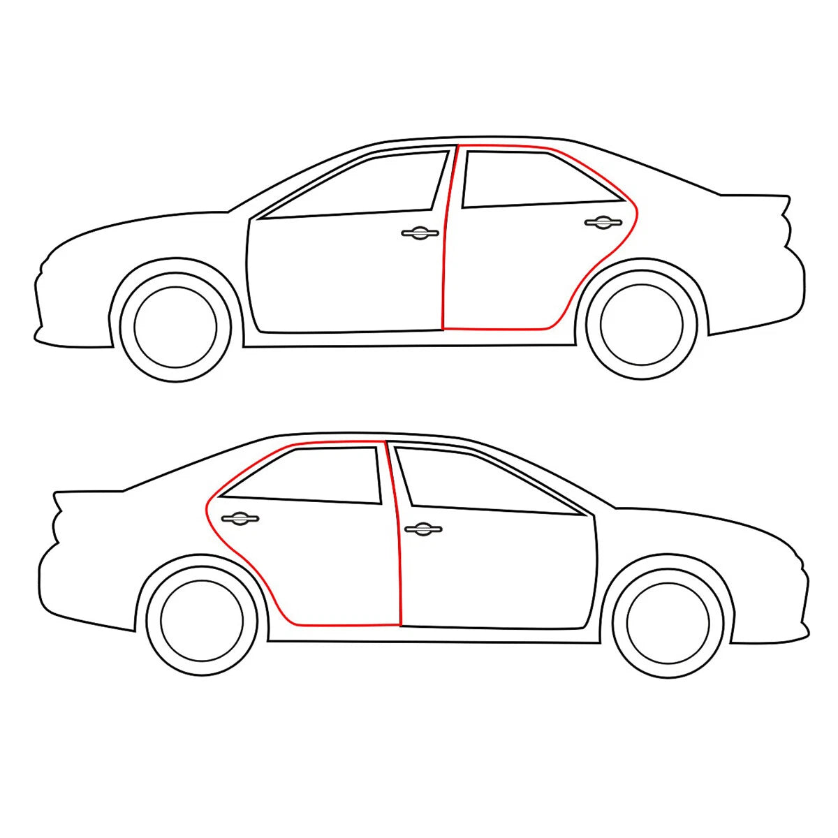 Rear Door Weatherstrip x2 for Nissan Datsun Sunny 120Y B210 Sedan 1973-1978