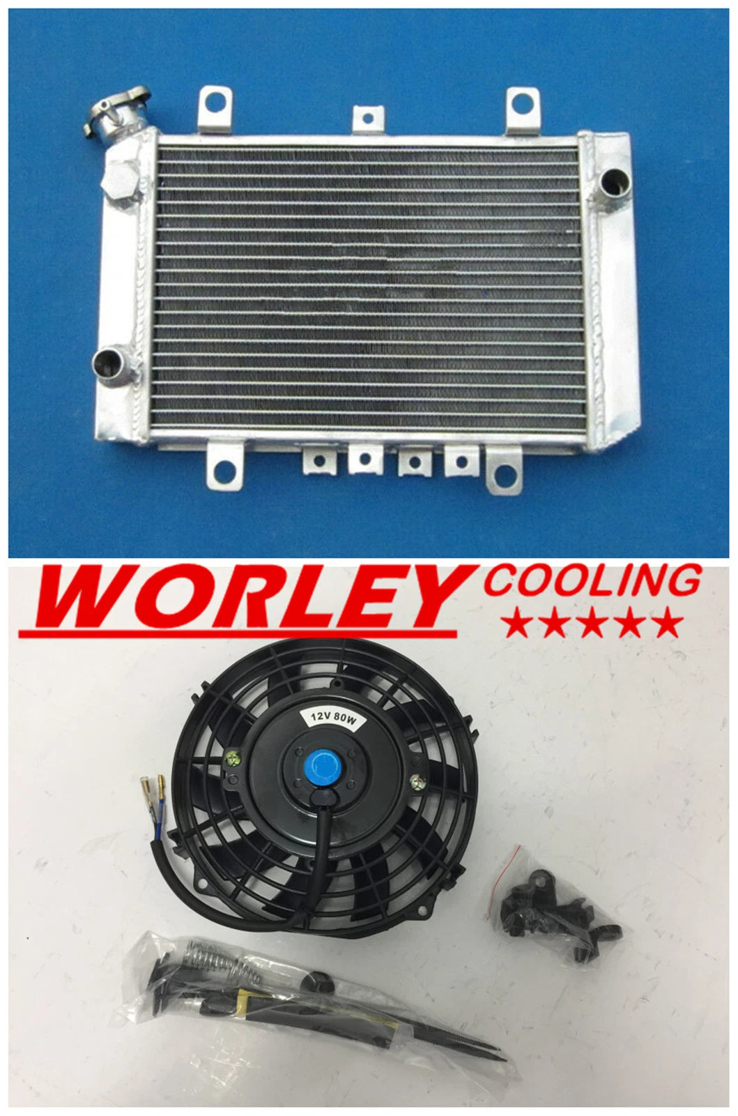 Aluminum Radiator + Fan for Kawasaki KVF400 Prairie 400 (1997-2002)