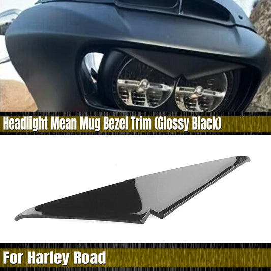 1 x Headlight Bezel Trim for Harley Road Glide (2015-2023) Gloss Black