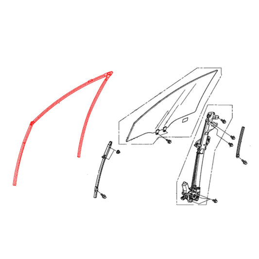 Front Rear Door Glass Run Channel for Honda Accord Sedan 2008-2011