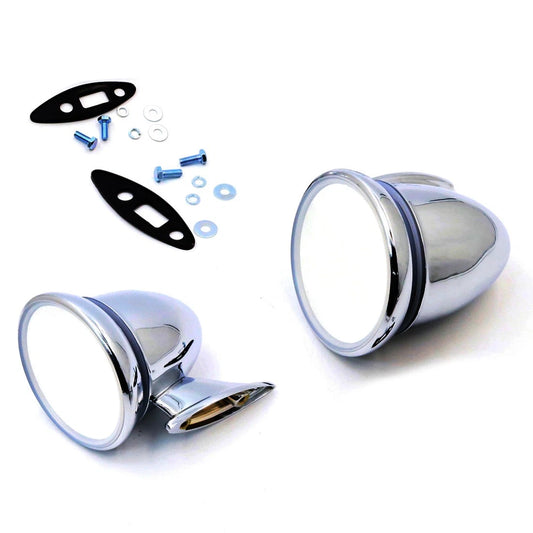 Chrome Fender Door Mirror x2 for Nissan Datsun 510/240Z/260Z/280Z 1968-1978