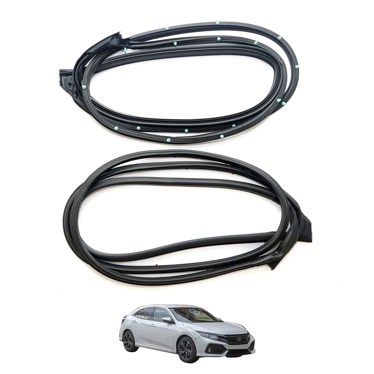 Front Door Weatherstrip Rubber Set for Honda Civic 4DR 2017-2021