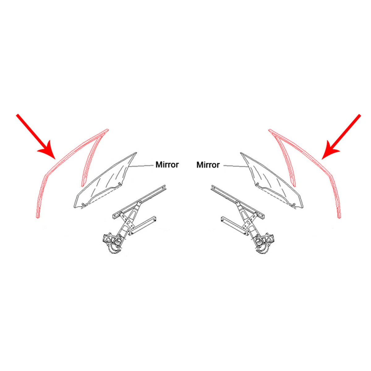 RR Door Glass Run Channel Seal for Honda Civic 2006-2011