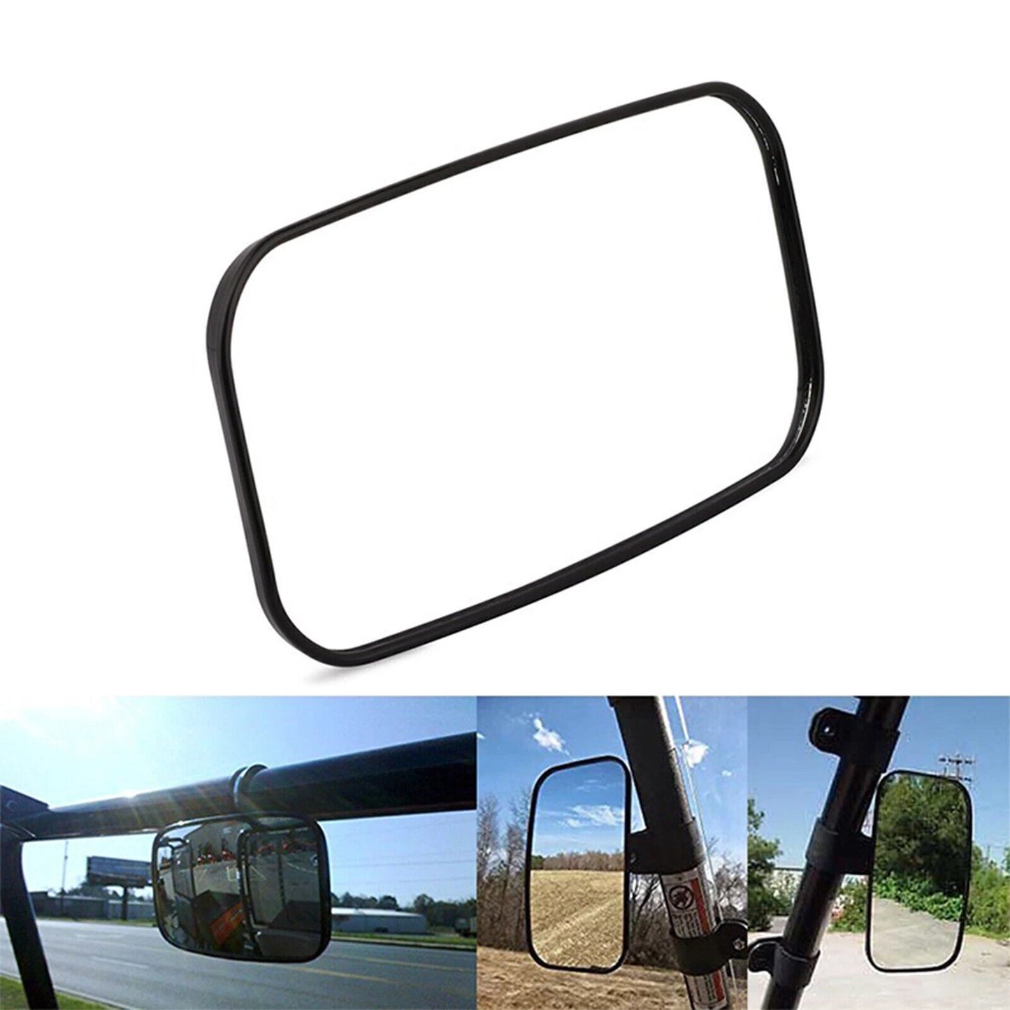 1.5" Rectangular Rear View Mirror Bar for Kawasaki Mule & Can-Am Commander (2010-2023)