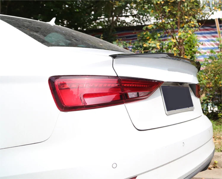 V Style Rear Spoiler Wing for Audi A3 S3 RS3 Sedan 2014-2020 Glossy Bl ...
