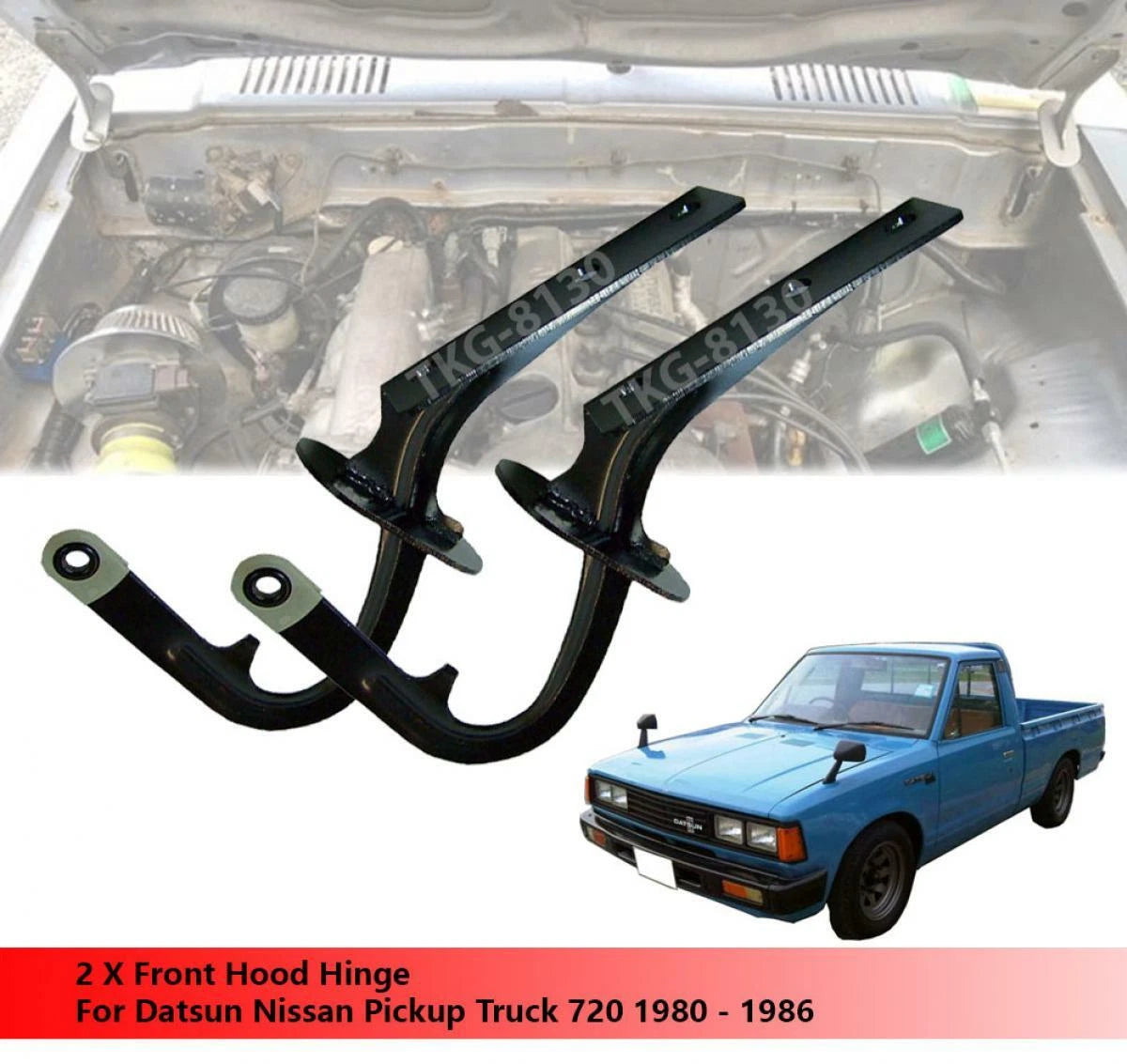 1 Set Front Hood Hinge for Datsun Nissan Truck 720 (1980-1986)
