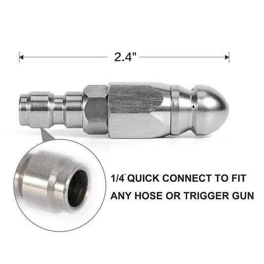 1 Pcs Sewer Jetter Nozzle for Pressure Washer 1/4" Connect