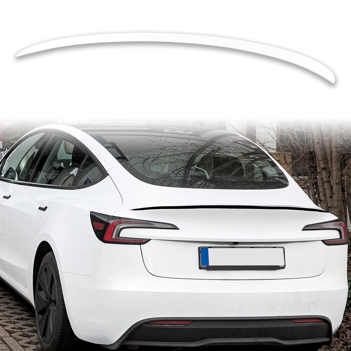 ABS Boot Spoiler for Tesla Model 3 (2023-2025) Pearl White – Exclusive ...