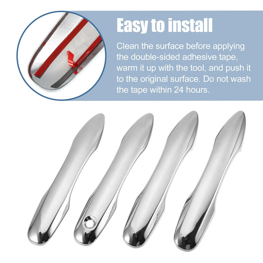 Automotive Door Handle Covers for Toyota Camry (2018-2023) Chrome Silver Tone