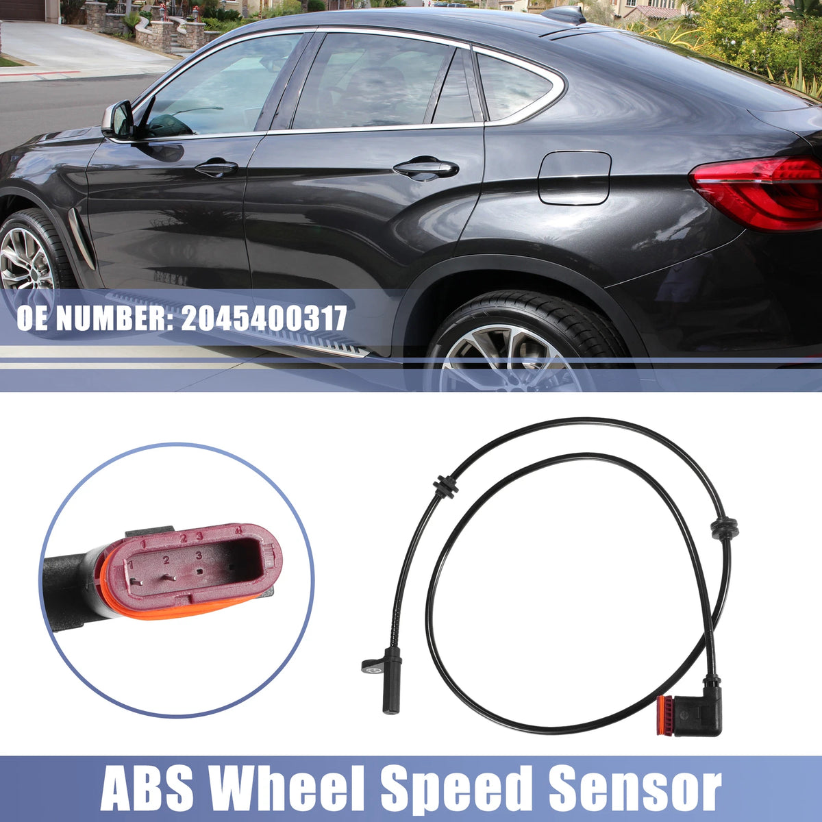 ABS Sensor Rear Left Right for Mercedes C-Class W204 S204 (2007-2015 ...