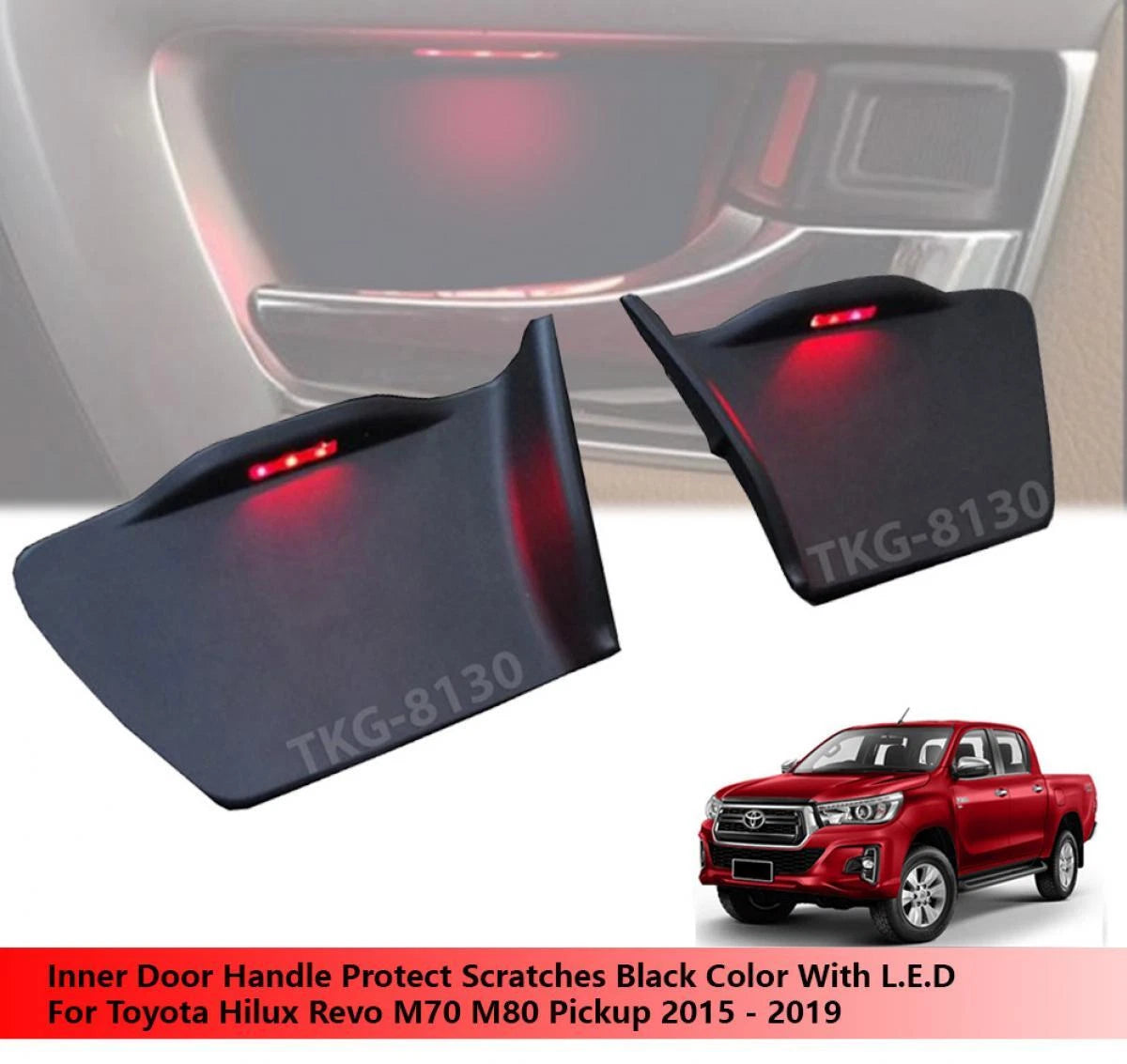 LED Door Handle Black for Toyota Hilux 1kdM70 M80 (2015-2019 ...