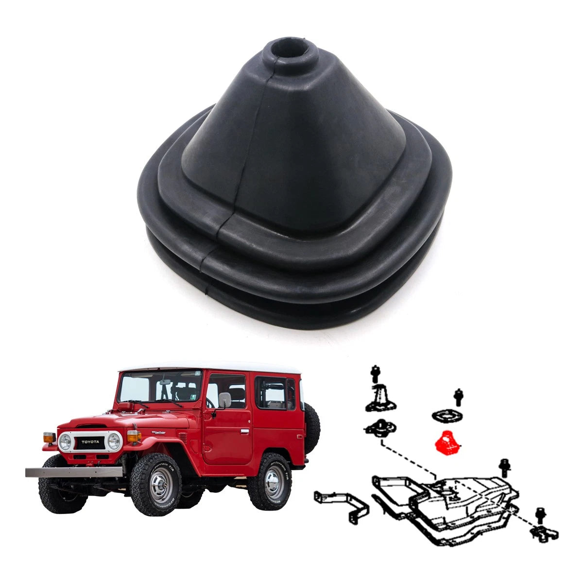 Rubber Gear Shift Boot for Toyota Land Cruiser BJ40 BJ44 FJ43 HJ45 1969-1986