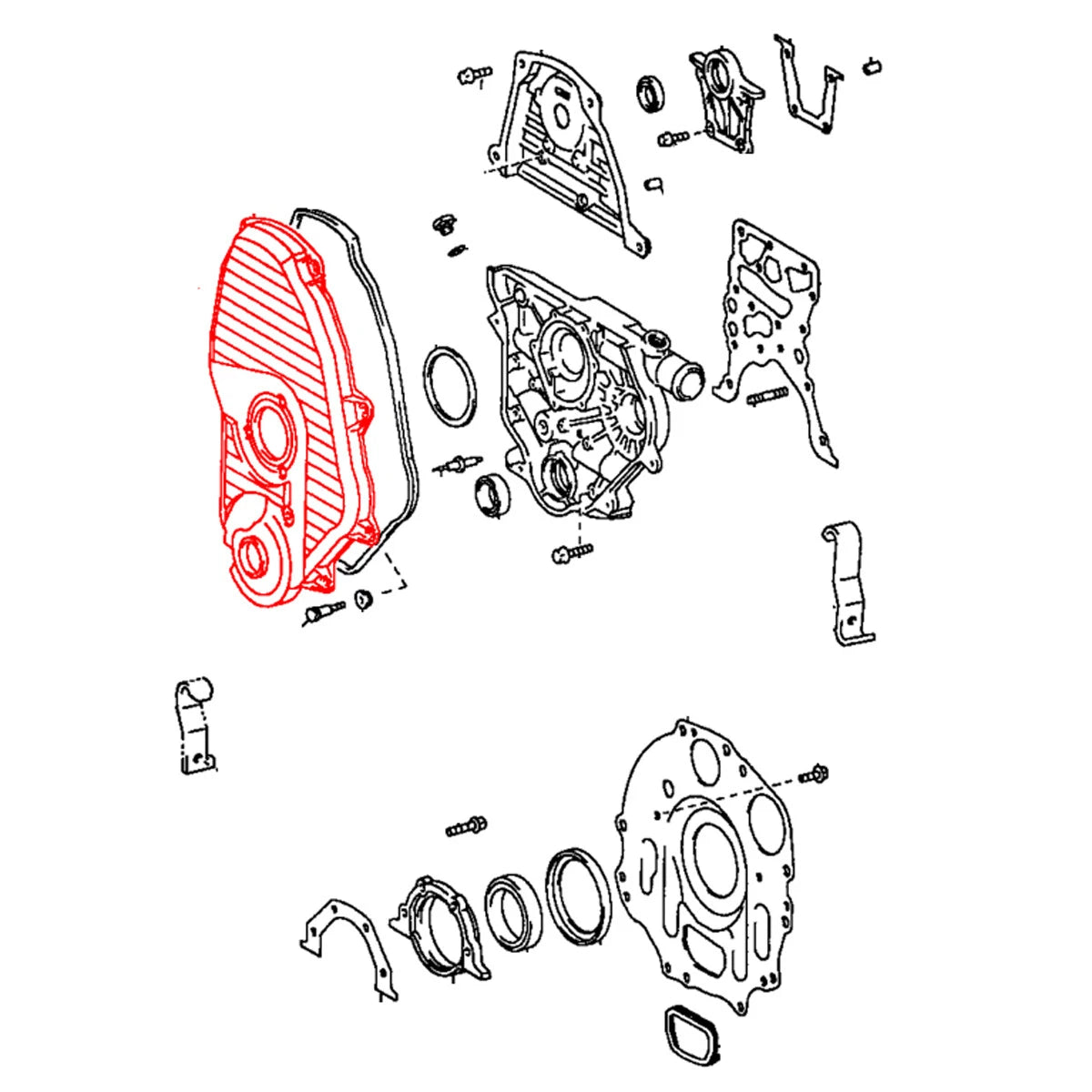 Timing Chain Belt Cover for Toyota Hilux Double Cab LN191 LN192 1997-2005