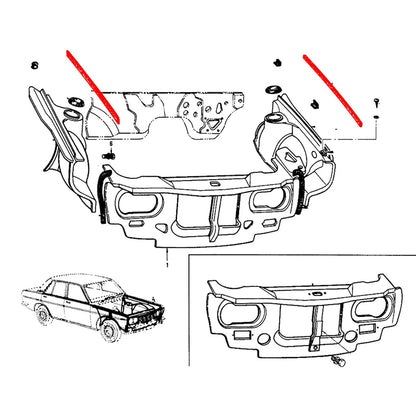 Fender Seal Weatherstrip Set for Nissan Datsun Bluebird Coupe 510 1600 1968-1973