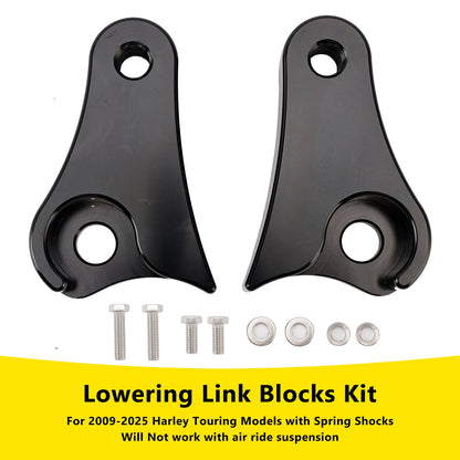 1.5" Lowering Link Blocks Kit for Harley Touring Street Glide Road King (2009-2025)