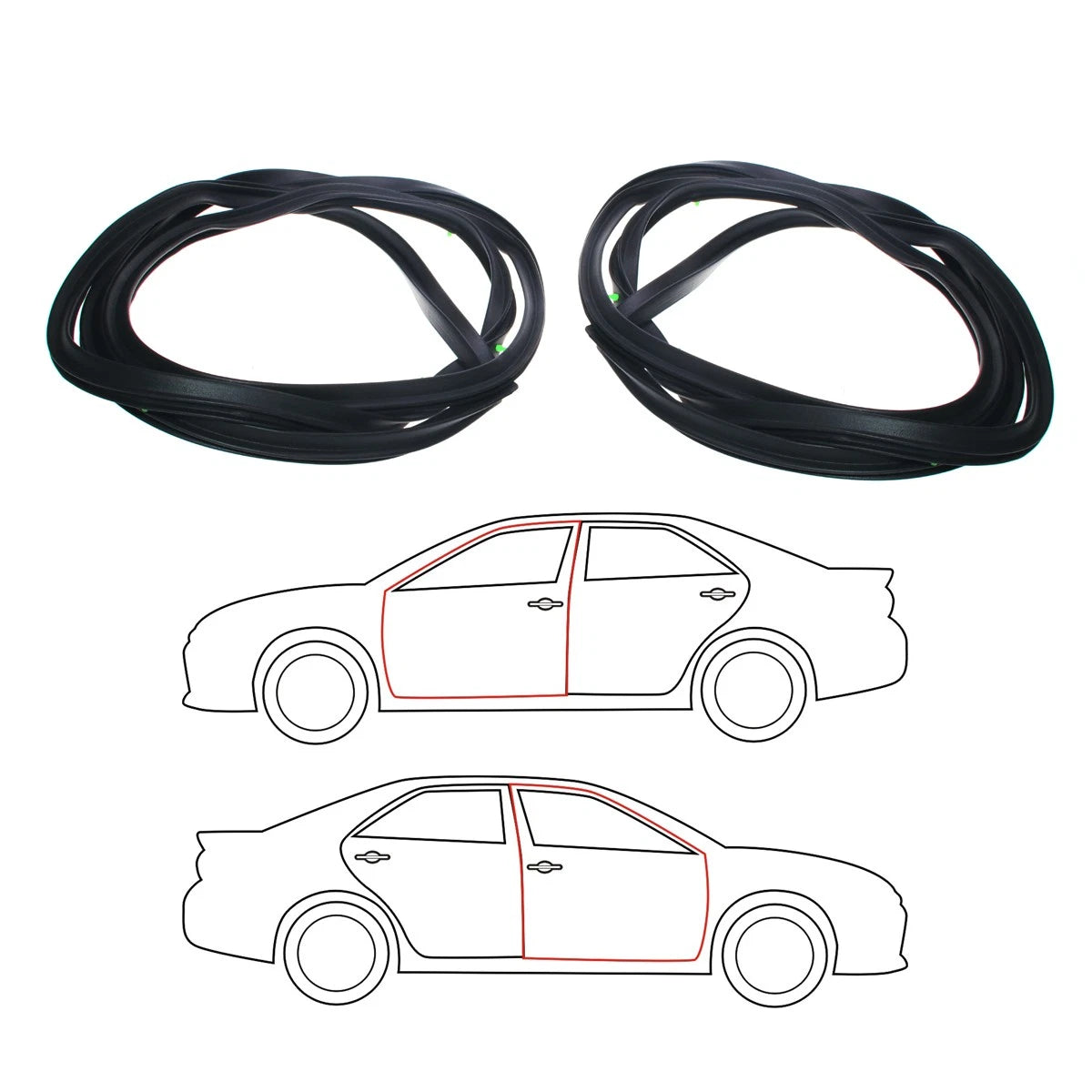 Front Door Weatherstrip x2 for Mazda Familia 323 GLC Hatchback 1980-1984