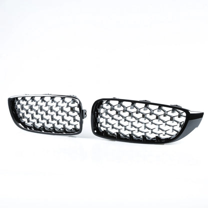 Front Grille Black/Chrome Diamond Slats for BMW F32 F33 F36 F80 F82 M3 M4 (2012-2020)