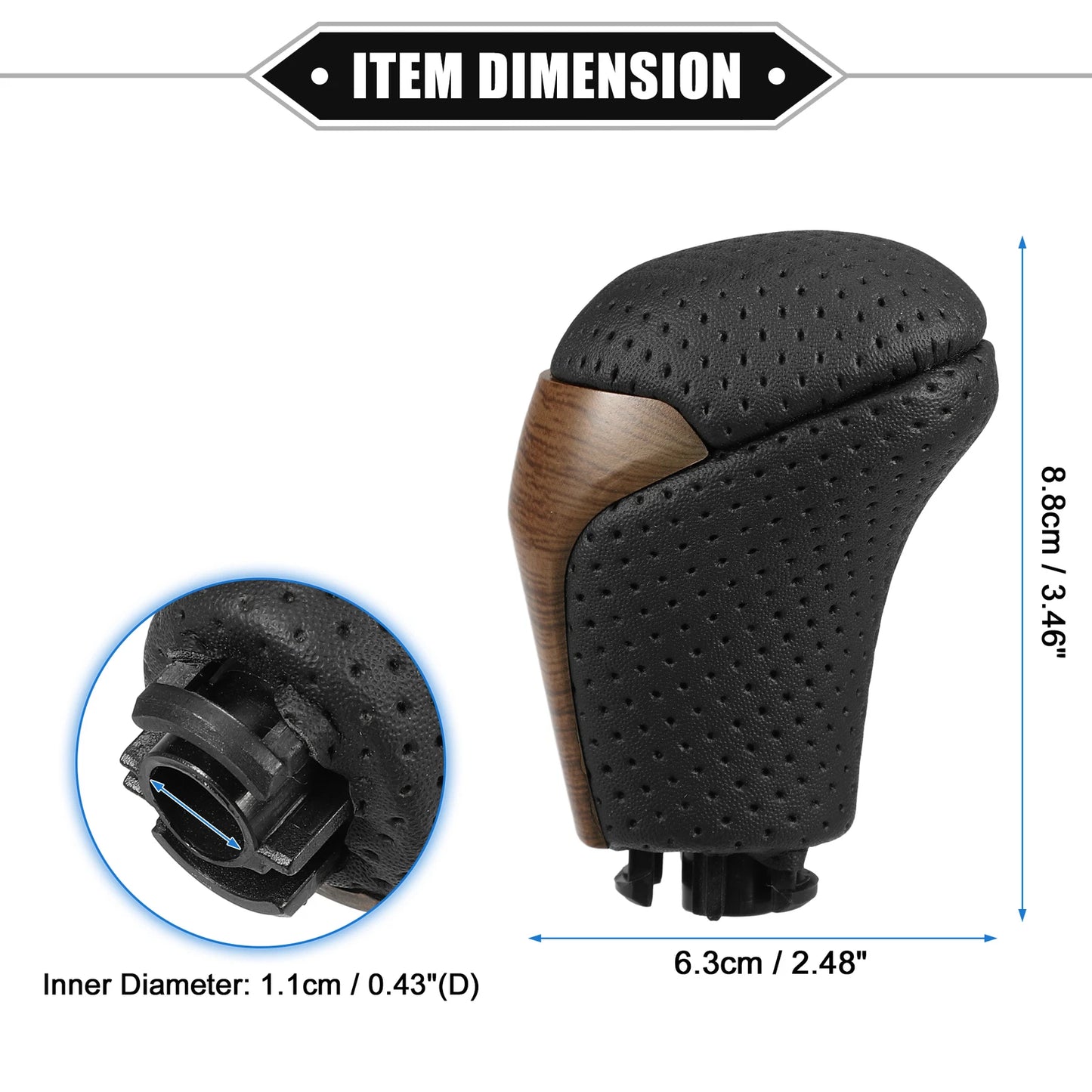 Automatic Gear Shift Knob for Toyota Highlander 2014-2019 Black Yellow