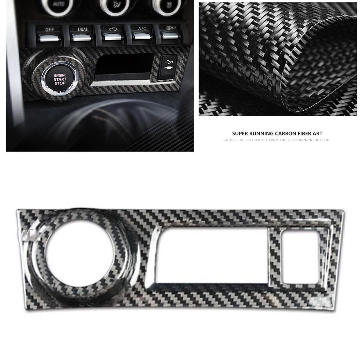 1 x Carbon Start Stop Button Panel Cover for Subaru BRZ 86 Scion FR-S (2012-2020)