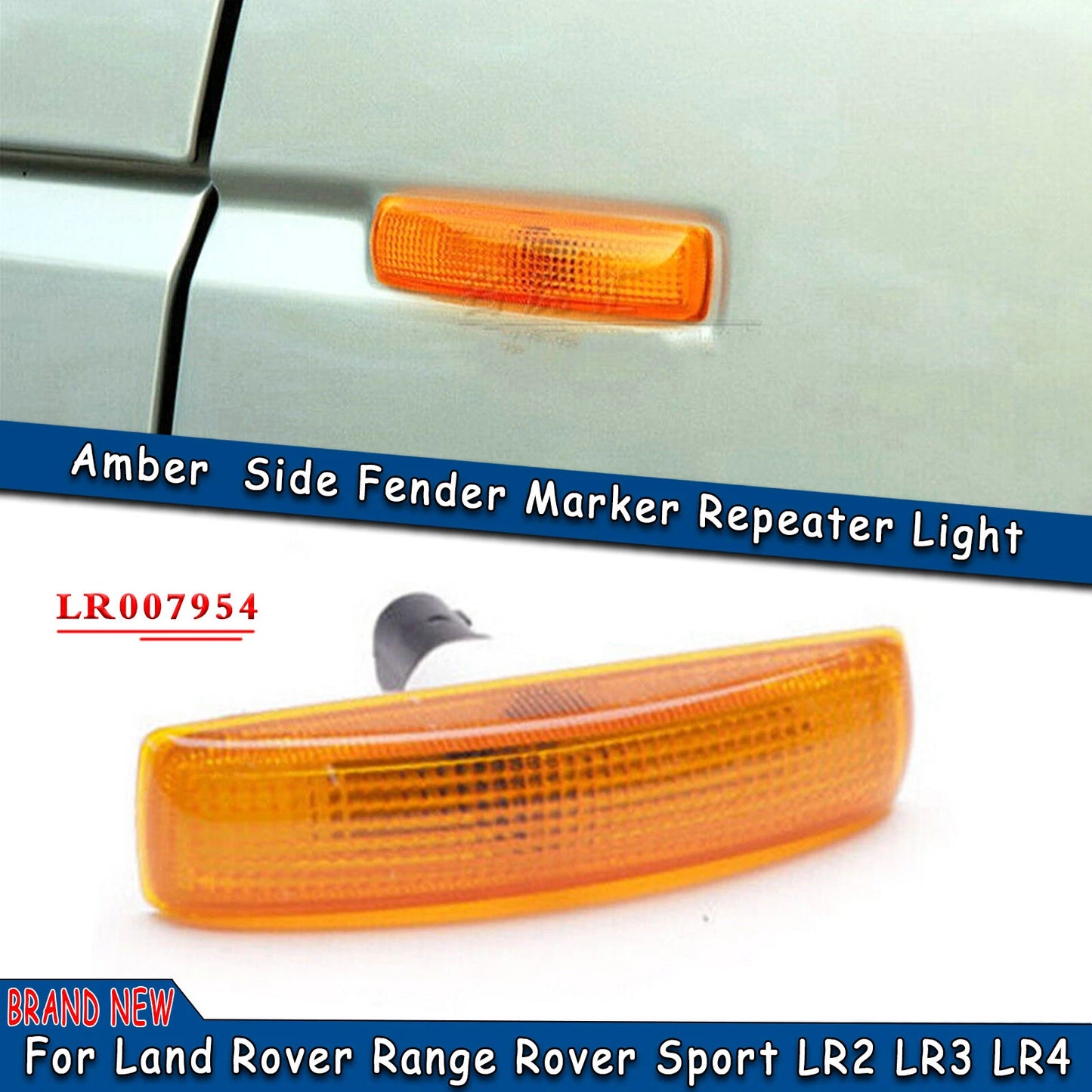 1 x Fender Side Marker Light for Land Rover LR2 LR3 LR4 RR Sport (2007-2016)